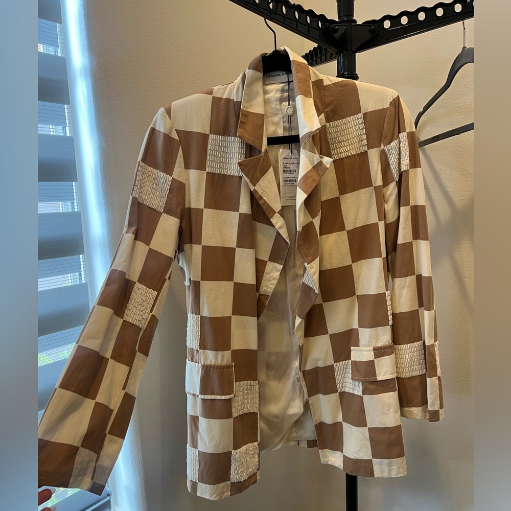 Linen jacket with sequins